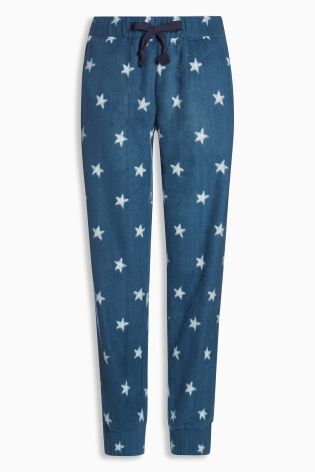Blue Star Print Fleece Pyjama Bottoms